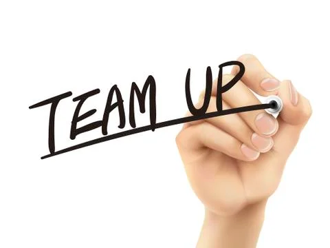 Team up written by hand Stock Illustration