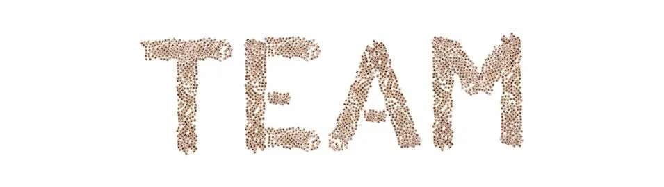 Team written with small cubes Stock Photos