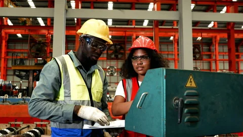 Team of Young testing auto machine with technology concept. Stock Footage 173351063