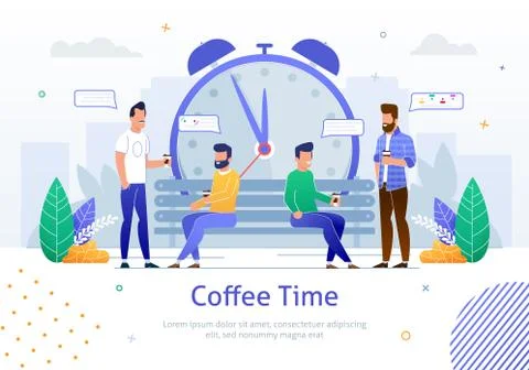 Team of Young Workers Having Short Break Time. Illustrazione stock
