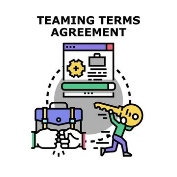Teaming terms agreement digital solution concept Stock Illustration
