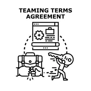 Teaming terms agreement digital solution concept 库存插图