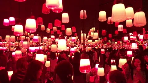 TeamLab Light Exhibit in Sasebo City, Japan Stock Footage 247420934