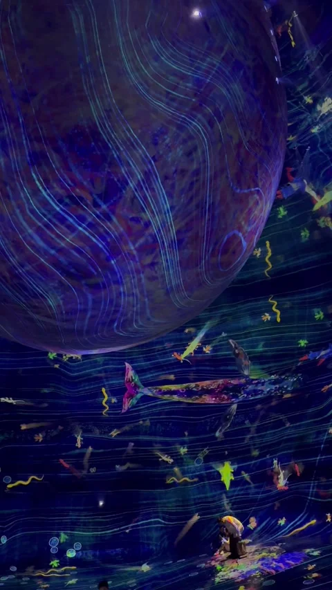 TeamLab phenomena is an art museum that utilizes digital technology to create Vídeos de archivo 307623503