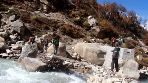 Teams Crossing The River Stock Footage 42843402
