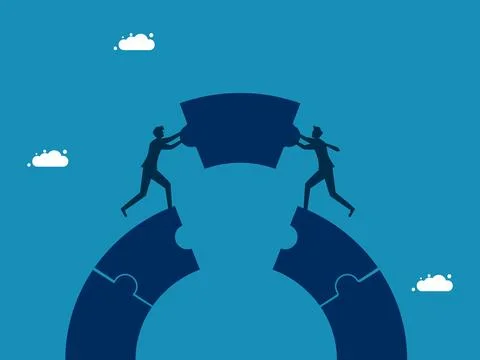 Teams think together to solve problems 스톡 일러스트