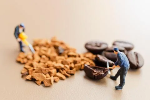 Teams work extremely well together on coffee blend process Stock Photos