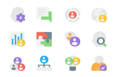 Teamwork 3d icons set. Pack flat pictograms of thinking, collaboration, com.. イラスト素材
