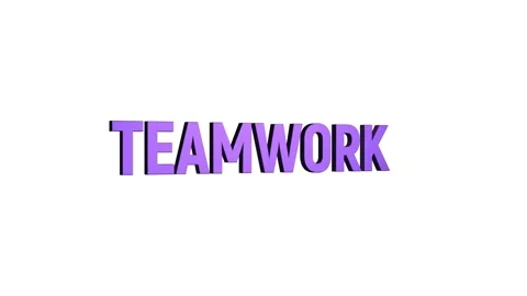 Teamwork 3D Text 4k Animation on White Alpha Channel black Green Screen Bac.. Stock Footage 313627629
