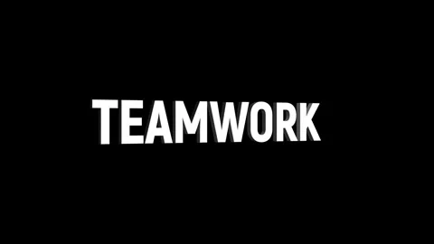 Teamwork 3D Text 4k Animation on White Alpha Channel black Green Screen Bac.. Stock Footage 313627630