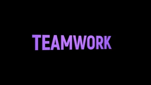 Teamwork 3D Text 4k Animation on White Alpha Channel black Green Screen Bac.. Stock Footage 313627661