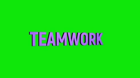Teamwork 3D Text 4k Animation on White Alpha Channel black Green Screen Bac.. Stock Footage 313627662