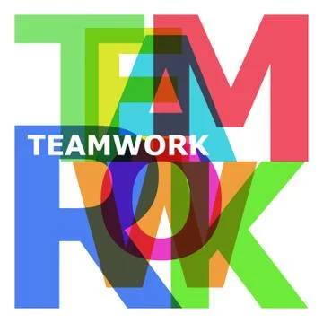 Teamwork - abstract color letters Illustrazione stock
