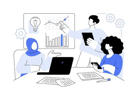 Teamwork abstract concept vector illustration. Stock Illustration