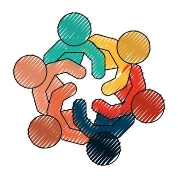 Teamwork abstract symbol 스톡 일러스트