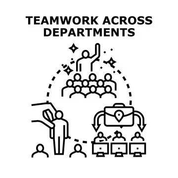 Teamwork across departments concept vector illustration イラスト素材