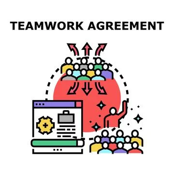 Teamwork agreement concept illustration with collaborating business people Stock Illustration