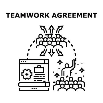 Teamwork agreement concept illustration with collaborating business people Stock Illustration