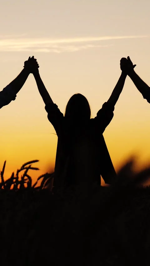 Teamwork among wheat farmers, A group of people united in the wheat field Stock Footage 297936961