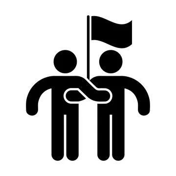 Teamwork and Achievement Two Figures Celebrating Success Stock Illustration