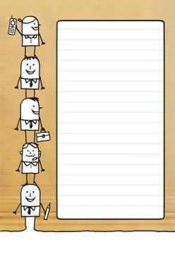 Teamwork and blank board Stock Illustration