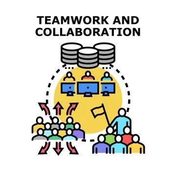 Teamwork and collaboration concept developing business strategy Stock Illustration