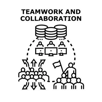Teamwork and collaboration concept developing business strategy Stock Illustration