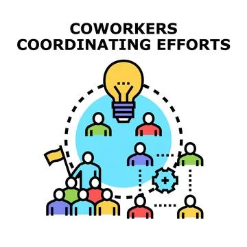 Teamwork and collaboration coordinating business efforts イラスト素材