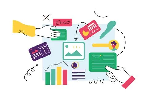 Teamwork and Collaboration Illustration Illustrazione stock