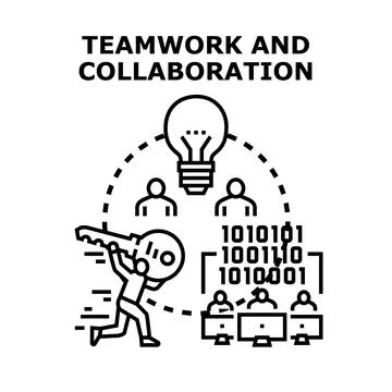 Teamwork and collaboration solving business problems Stock Illustration