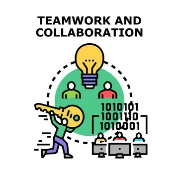 Teamwork and collaboration solving business problems Stock Illustration