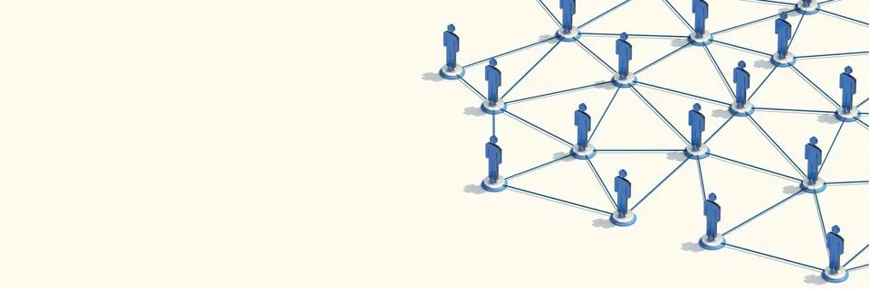 Teamwork and community concept panoramic with free space for text Illustrazione stock