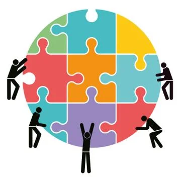 Teamwork and connection concept Stock Illustration