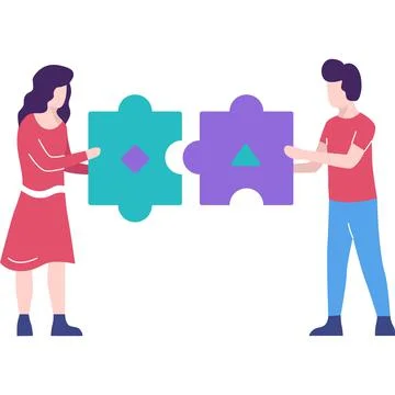 Teamwork and cooperation flat vector icon isolated Stock Illustration