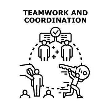 Teamwork and coordination concept vector illustration Stock Illustration