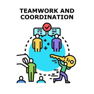 Teamwork and coordination concept vector illustration Stock Illustration