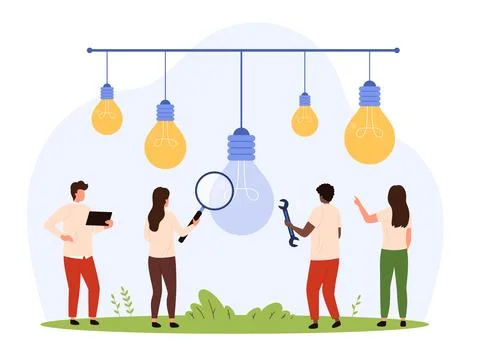 Teamwork and Creative Problem Solving Concept Art Stock Illustration