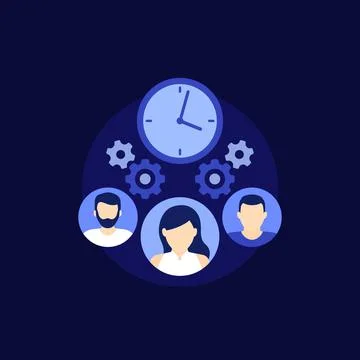 Teamwork and deadline icon, vector Ilustración de archivo