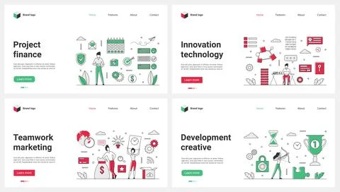 Teamwork and development of creative projects, technology innovation, digital Stock Illustration