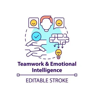 Teamwork and emotional intelligence concept icon Illustrazione stock