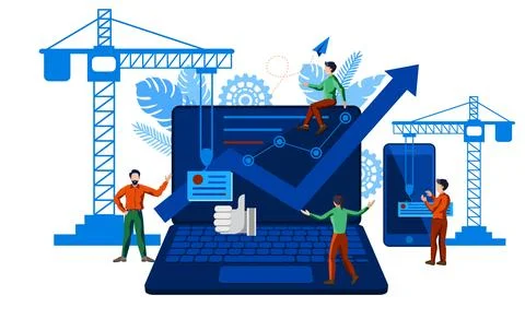 Teamwork and growth, building future, success vector illustration concept Ilustración de archivo