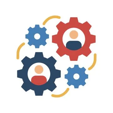 Teamwork and Human Resource Management Icon Representing Business Process Stock Illustration