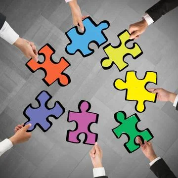 Teamwork and integration concept 库存插图