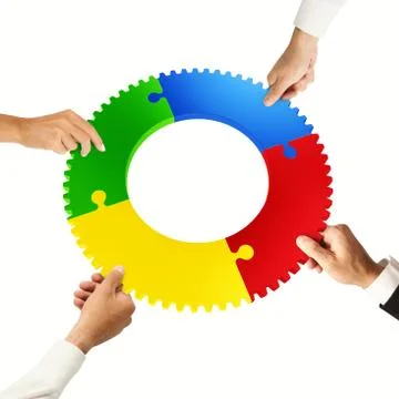 Teamwork and integration concept with puzzle pieces 스톡 일러스트