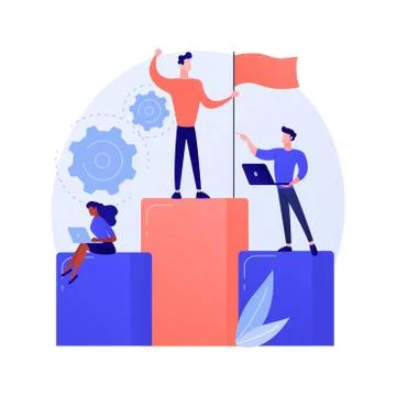 Teamwork and leadership vector concept metaphor Stock Illustration