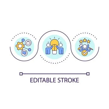 Teamwork and multitasking loop concept icon 스톡 일러스트