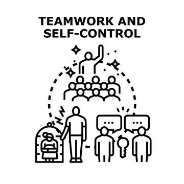 Teamwork and self control concept vector illustration イラスト素材