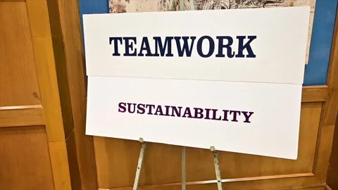 Teamwork and Sustainability Concept Board – 4K Stock Footage 311370977
