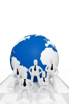 Teamwork and world globe Stock Illustration