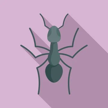 Teamwork ant icon, flat style Illustrazione stock